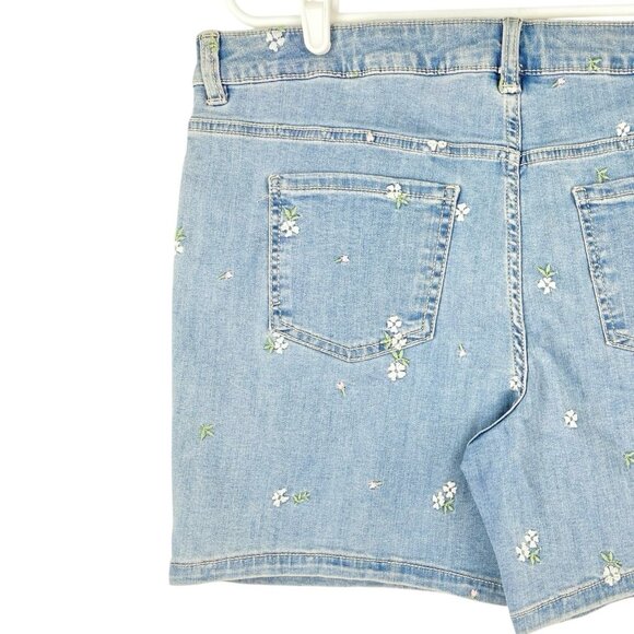Thereabouts Big Girl Blue Denim Shorts Size 20.5 Plus (actual 36x6) Embroidered - Picture 6 of 12